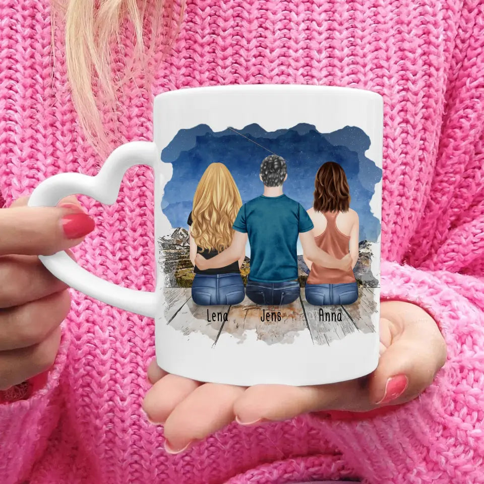 Personalisierte Tasse Kollegen (2 Frauen + 1 Mann) - Abschiedsgeschenk