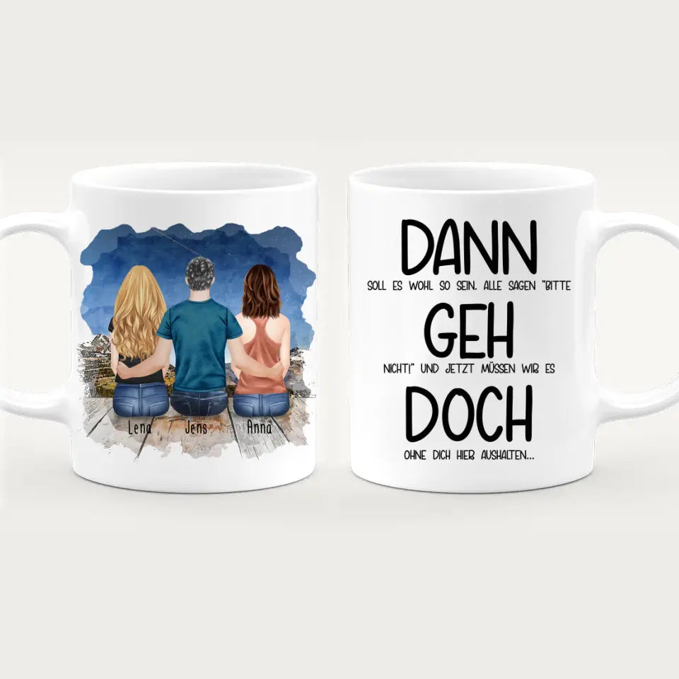 Personalisierte Tasse Kollegen (2 Frauen + 1 Mann) - Abschiedsgeschenk