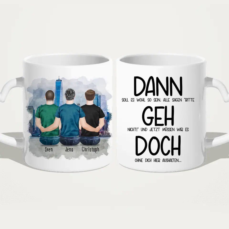 Personalisierte Tasse Kollegen (3 Männer) - Abschiedsgeschenk