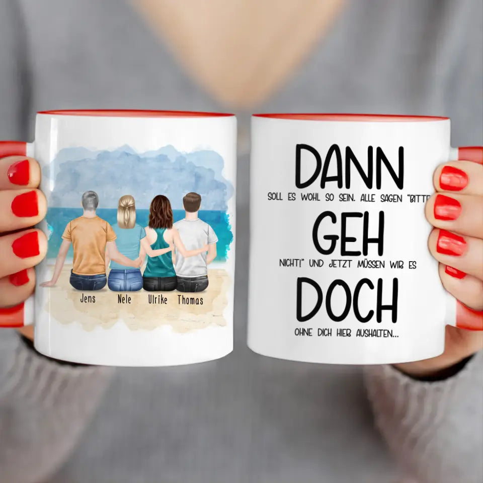 Personalisierte Tasse Kollegen (2 Frauen + 2 Männer) - Abschiedsgeschenk