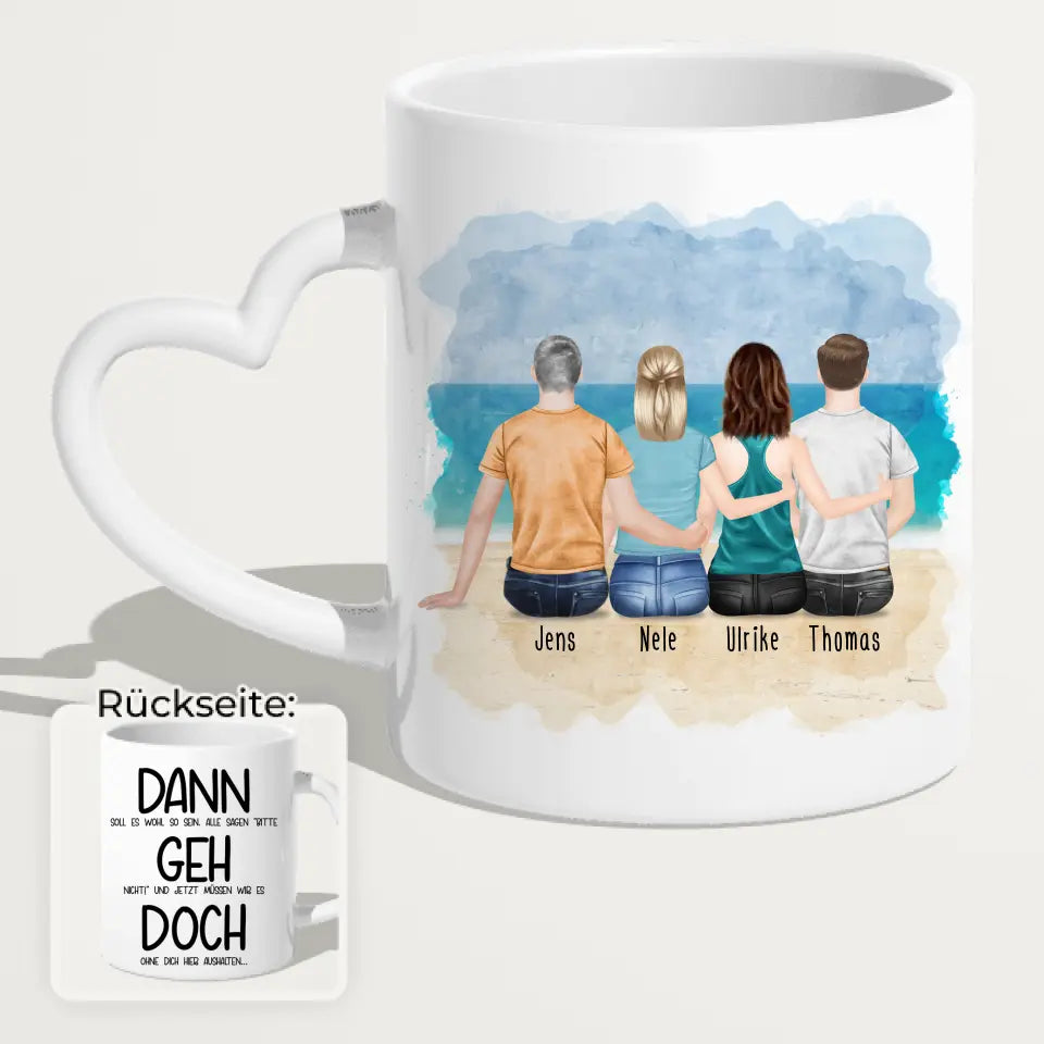 Personalisierte Tasse Kollegen (2 Frauen + 2 Männer) - Abschiedsgeschenk