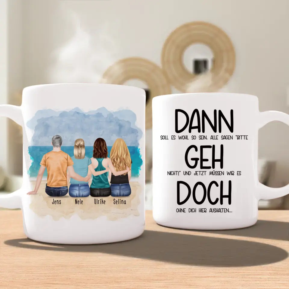 Personalisierte Tasse Kollegen (3 Frauen + 1 Mann) - Abschiedsgeschenk