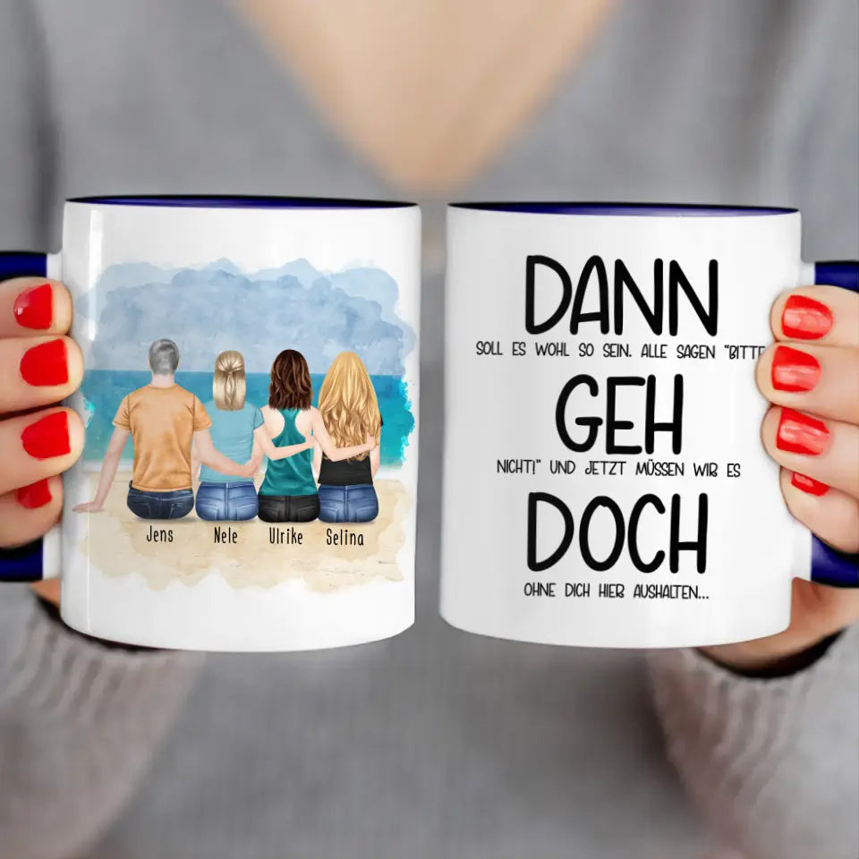 Personalisierte Tasse Kollegen (3 Frauen + 1 Mann) - Abschiedsgeschenk