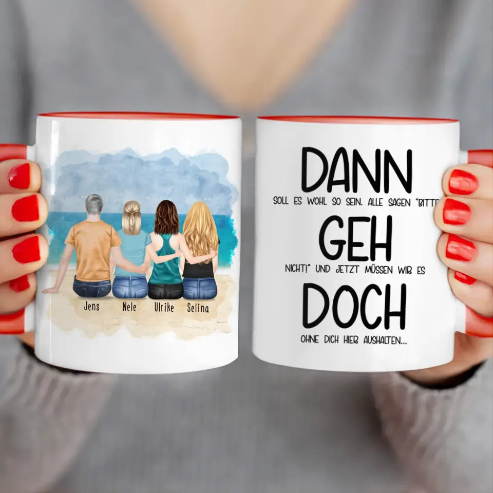 Personalisierte Tasse Kollegen (3 Frauen + 1 Mann) - Abschiedsgeschenk