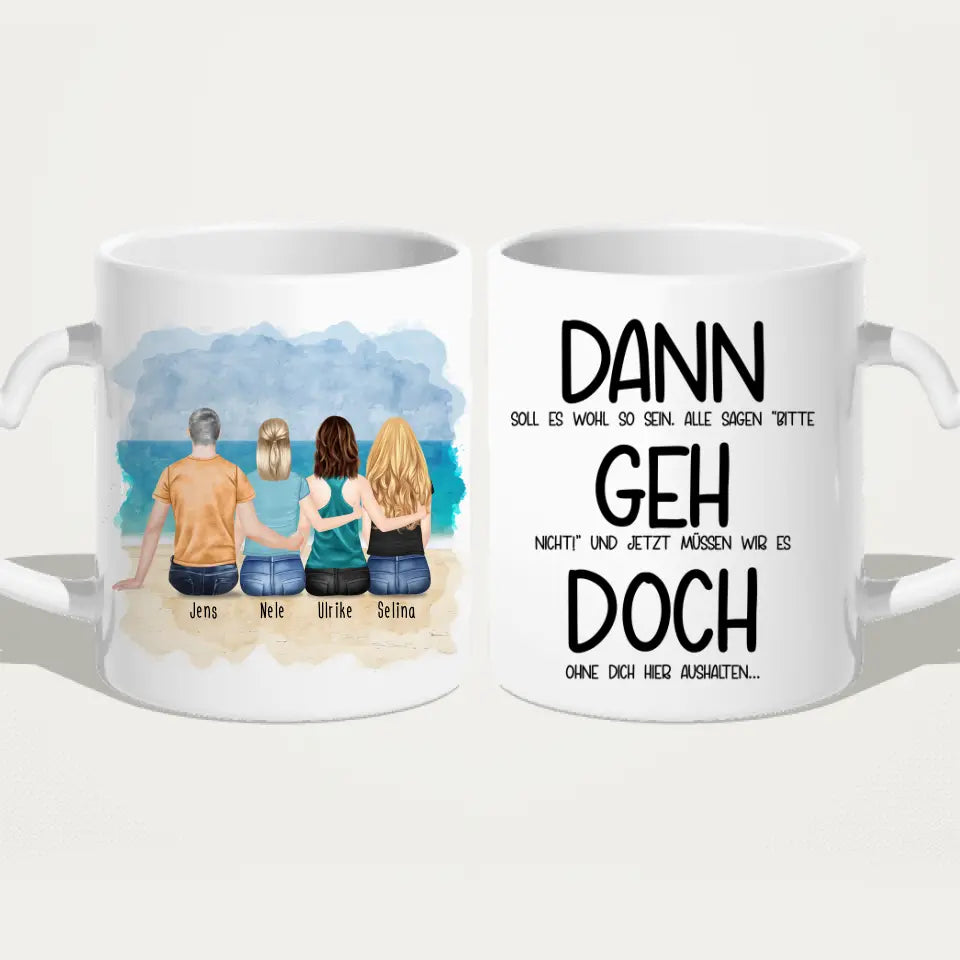 Personalisierte Tasse Kollegen (3 Frauen + 1 Mann) - Abschiedsgeschenk