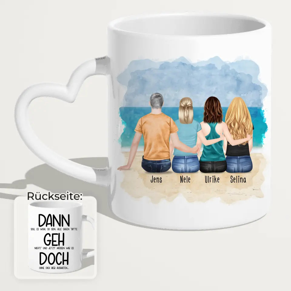 Personalisierte Tasse Kollegen (3 Frauen + 1 Mann) - Abschiedsgeschenk