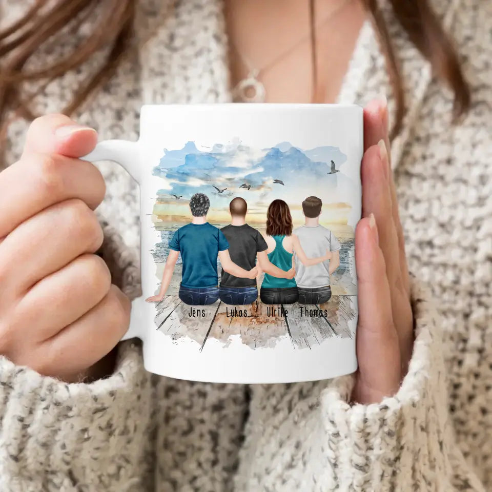 Personalisierte Tasse Kollegen (1 Frau + 3 Männer) - Abschiedsgeschenk