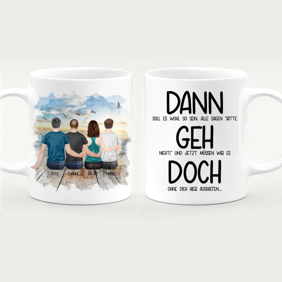 Personalisierte Tasse Kollegen (1 Frau + 3 Männer) - Abschiedsgeschenk