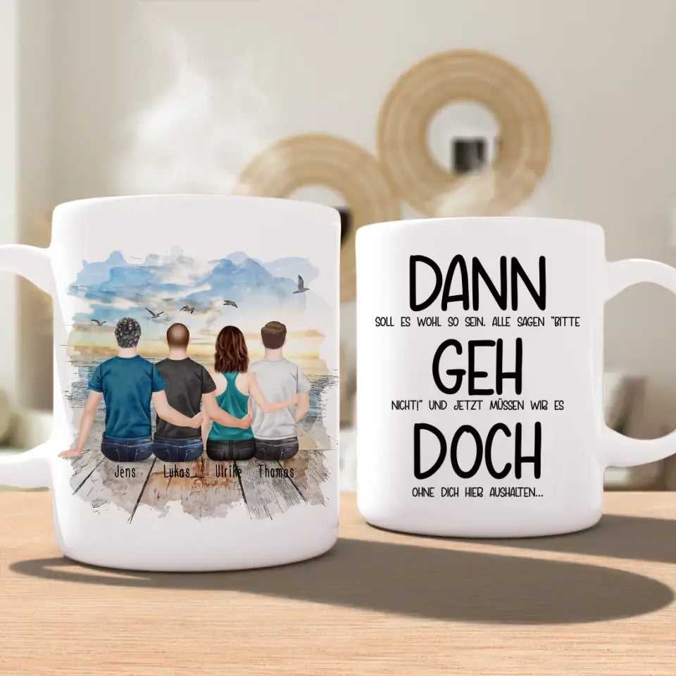 Personalisierte Tasse Kollegen (1 Frau + 3 Männer) - Abschiedsgeschenk