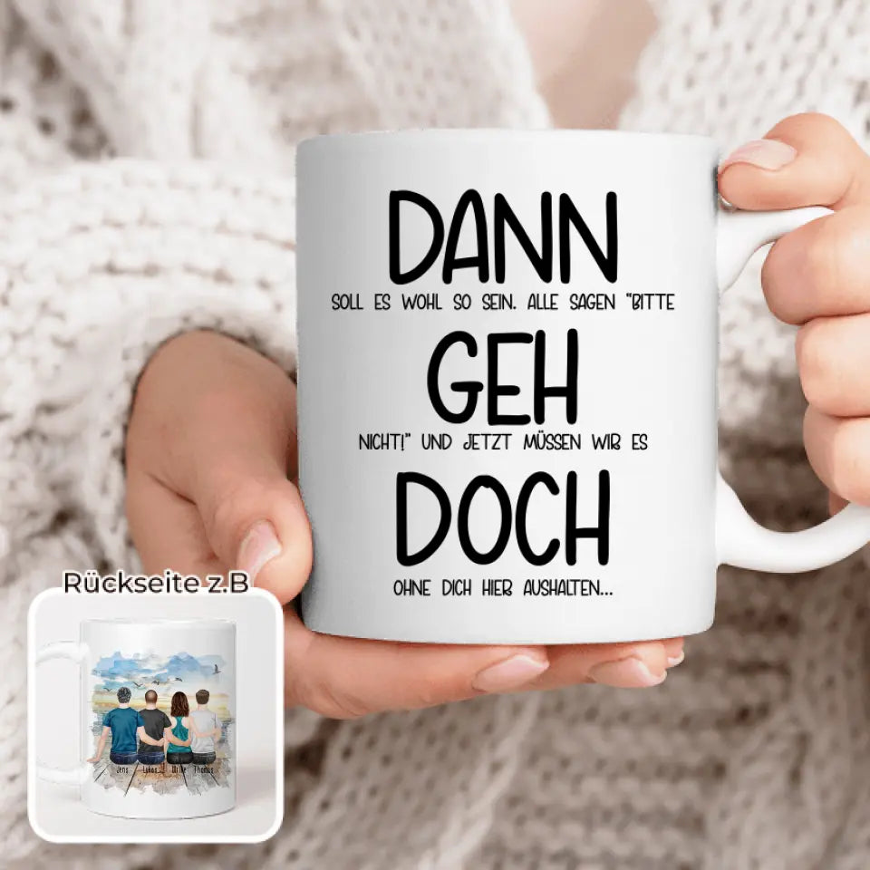 Personalisierte Tasse Kollegen (1 Frau + 3 Männer) - Abschiedsgeschenk