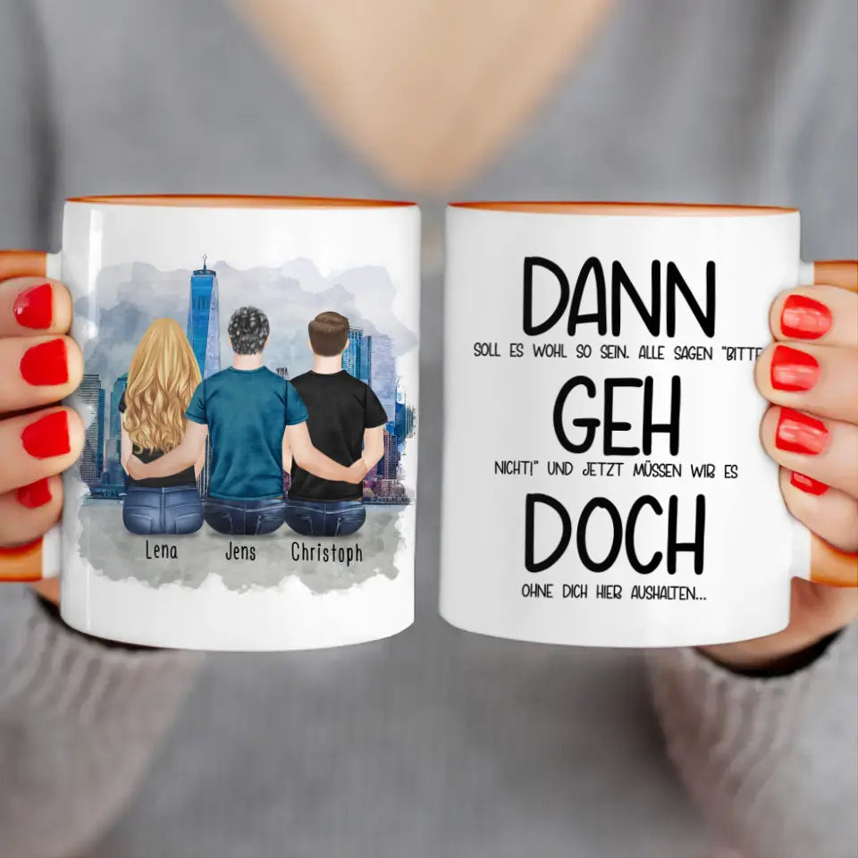 Personalisierte Tasse Kollegen (1 Frau + 2 Männer) - Abschiedsgeschenk