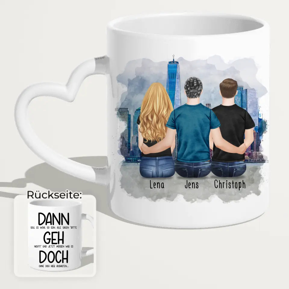 Personalisierte Tasse Kollegen (1 Frau + 2 Männer) - Abschiedsgeschenk