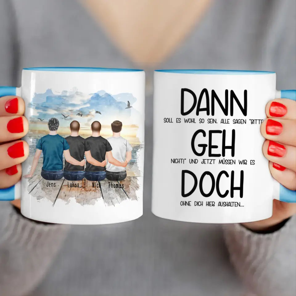 Personalisierte Tasse Kollegen (4 Männer) - Abschiedsgeschenk