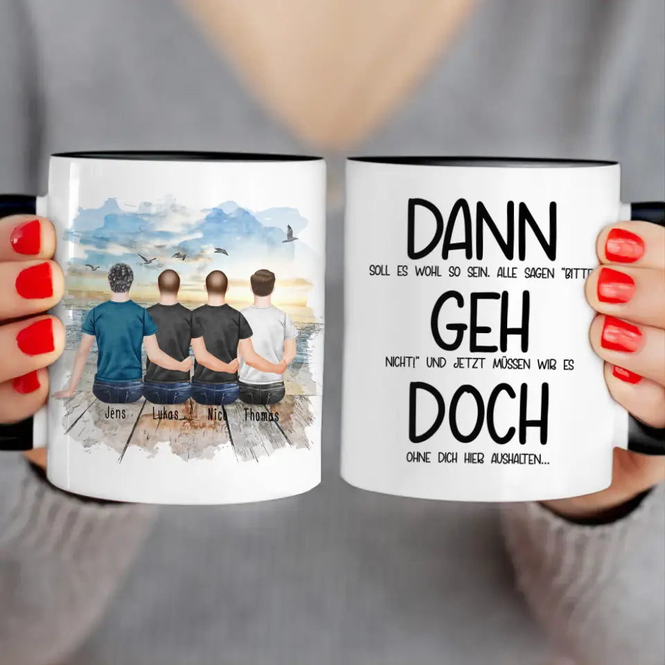 Personalisierte Tasse Kollegen (4 Männer) - Abschiedsgeschenk