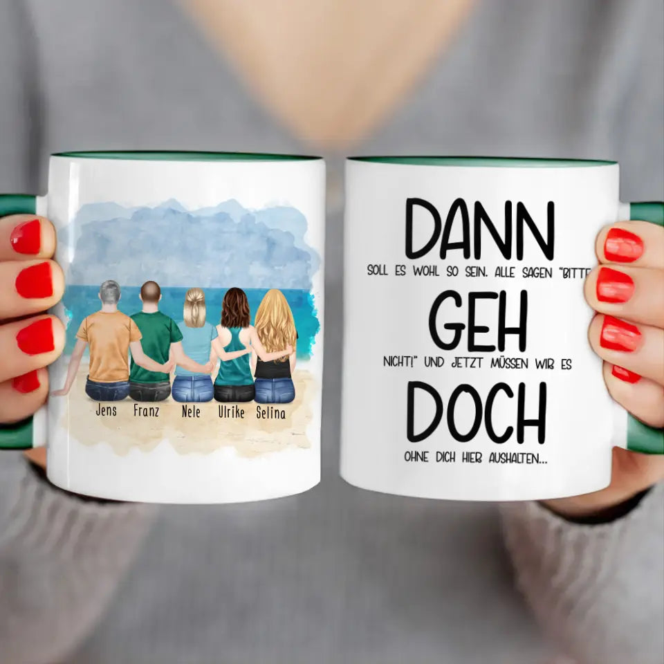 Personalisierte Tasse Kollegen (3 Frauen + 2 Männer) - Abschiedsgeschenk