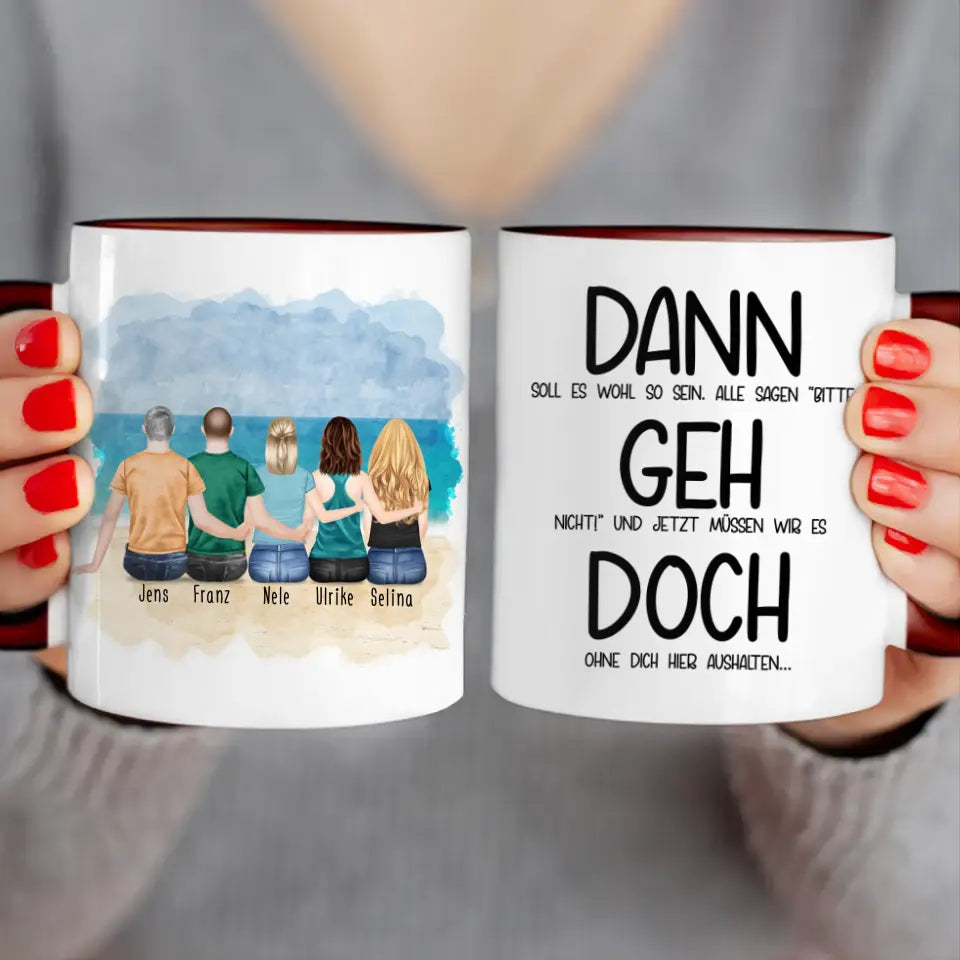 Personalisierte Tasse Kollegen (3 Frauen + 2 Männer) - Abschiedsgeschenk