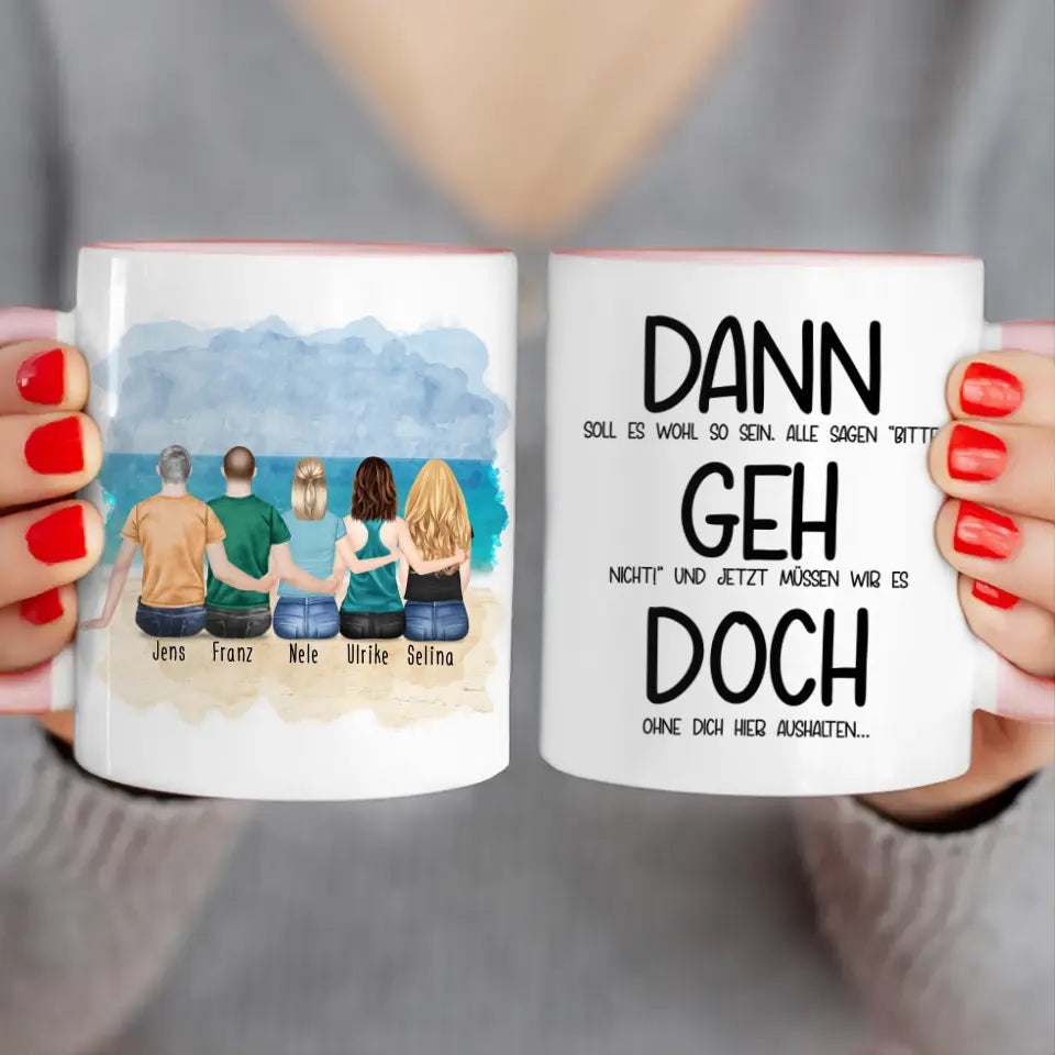 Personalisierte Tasse Kollegen (3 Frauen + 2 Männer) - Abschiedsgeschenk