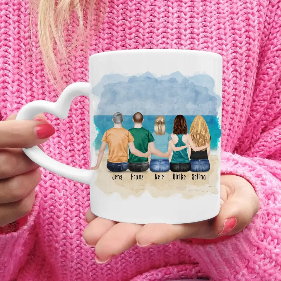 Personalisierte Tasse Kollegen (3 Frauen + 2 Männer) - Abschiedsgeschenk