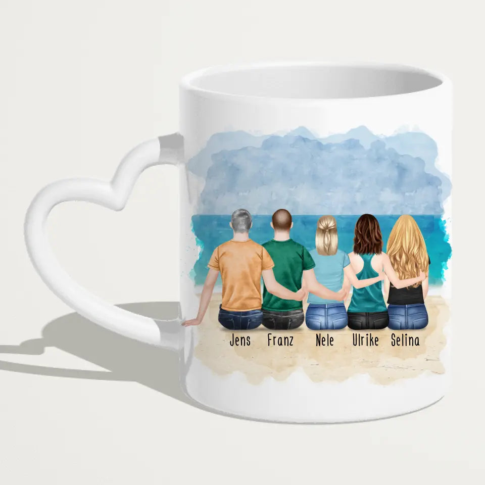 Personalisierte Tasse Kollegen (3 Frauen + 2 Männer) - Abschiedsgeschenk