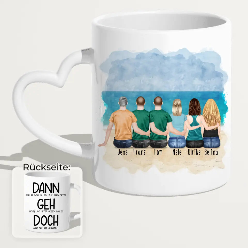 Personalisierte Tasse Kollegen (3 Frauen + 3 Männer) - Abschiedsgeschenk