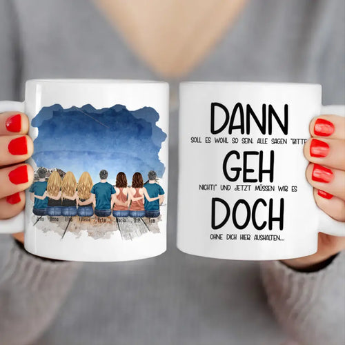 Personalisierte Tasse Kollegen (5 Frauen + 3 Männer) - Abschiedsgeschenk