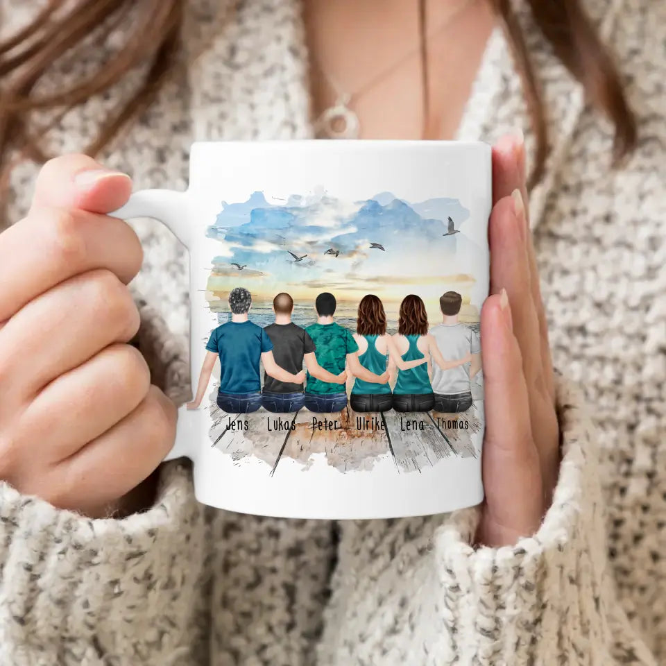 Personalisierte Tasse Kollegen (2 Frauen + 4 Männer) - Abschiedsgeschenk