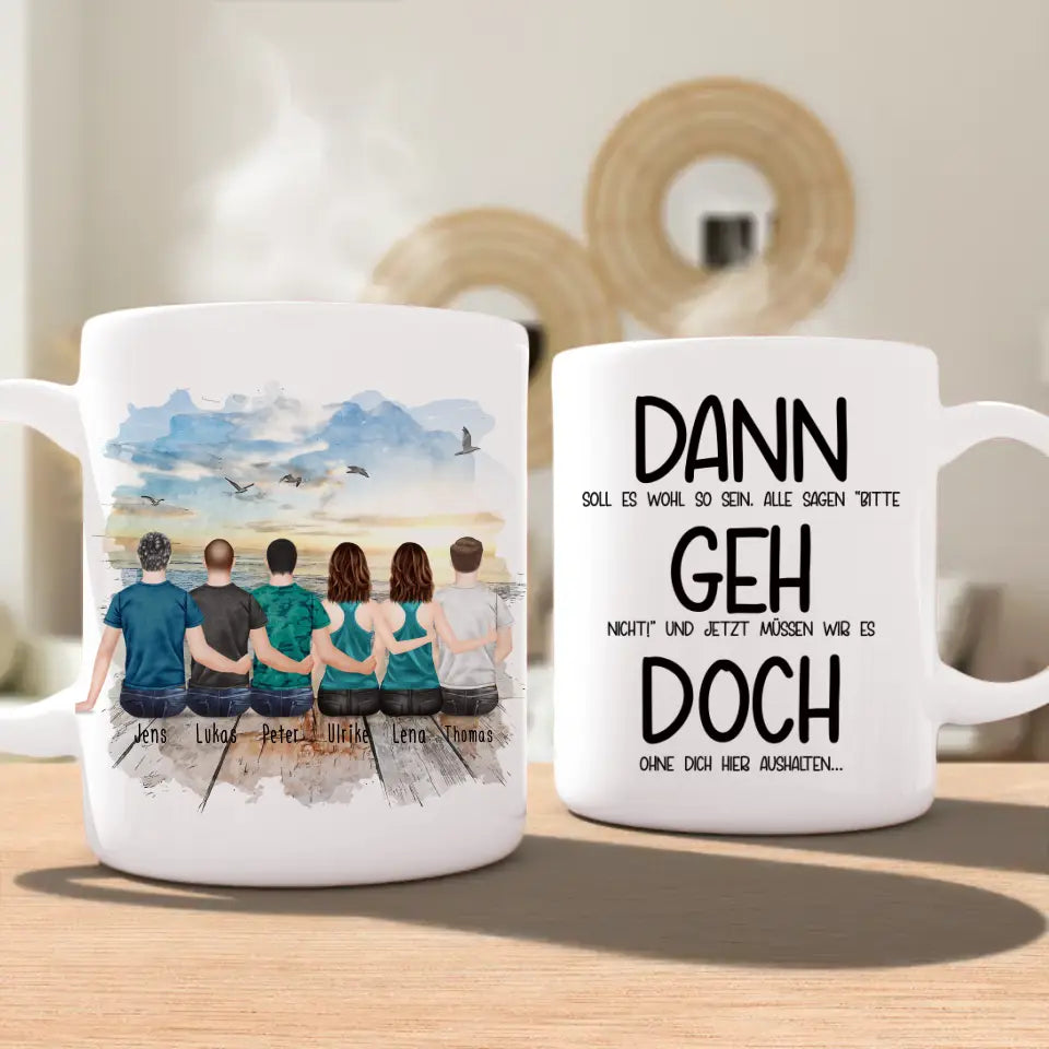 Personalisierte Tasse Kollegen (2 Frauen + 4 Männer) - Abschiedsgeschenk