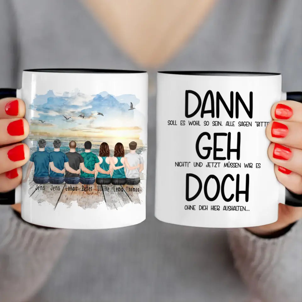 Personalisierte Tasse Kollegen (2 Frauen + 5 Männer) - Abschiedsgeschenk