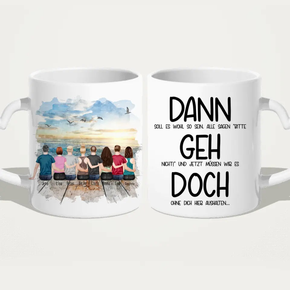 Personalisierte Tasse Kollegen (4 Frauen + 4 Männer) - Abschiedsgeschenk