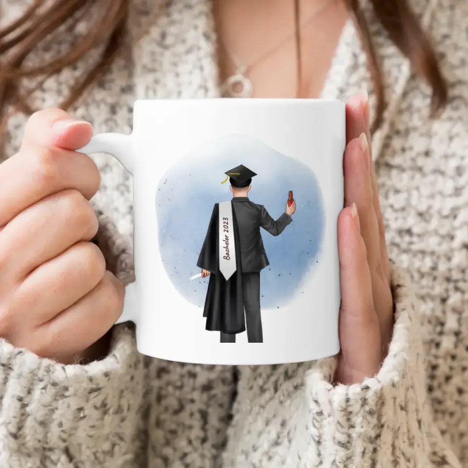 Personalisierte Tasse - Bachelor/Master/Abi/Schulabschluss Geschenk (1 Mann)