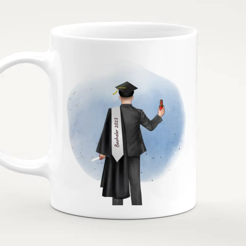 Personalisierte Tasse - Bachelor/Master/Abi/Schulabschluss Geschenk (1 Mann)