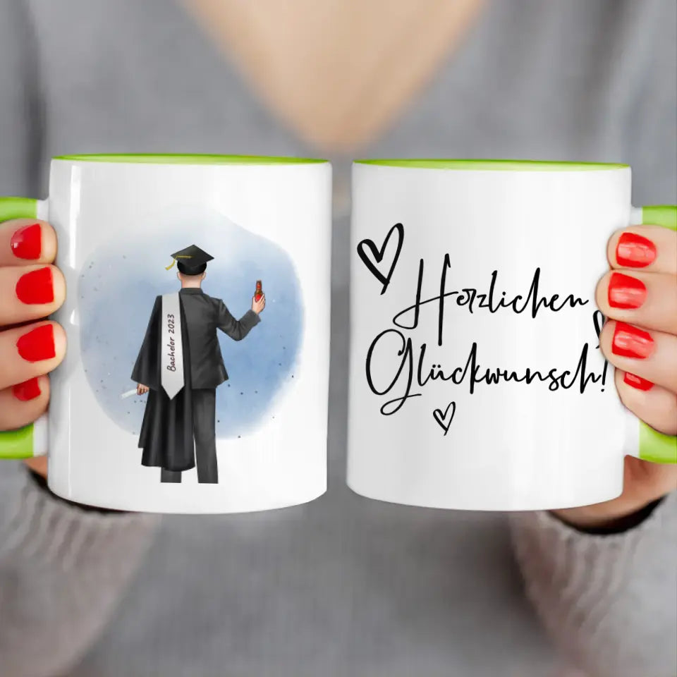 Personalisierte Tasse - Bachelor/Master/Abi/Schulabschluss Geschenk (1 Mann)