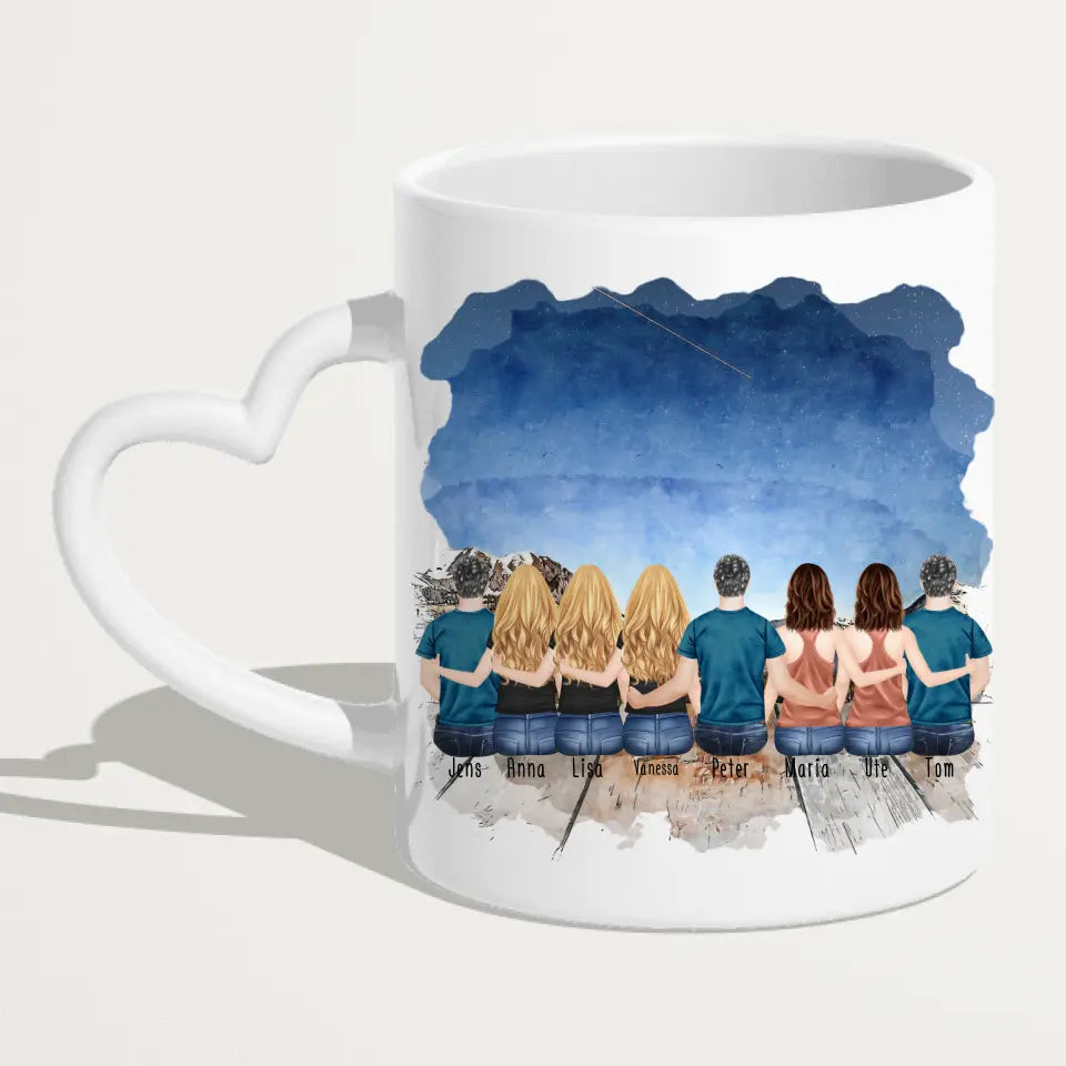 Personalisierte Tasse Kollegen (5 Frauen + 3 Männer) - Abschiedsgeschenk