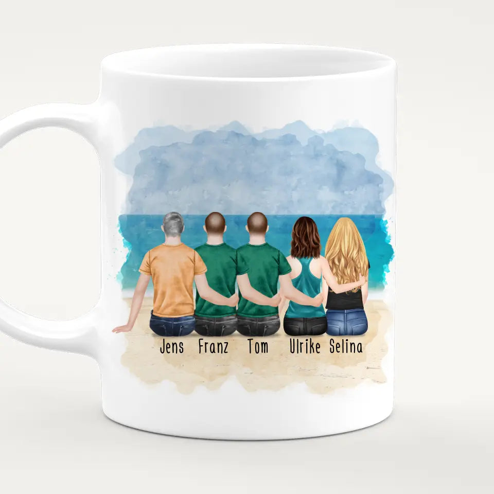 Personalisierte Tasse Kollegen (2 Frauen + 3 Männer) - Abschiedsgeschenk