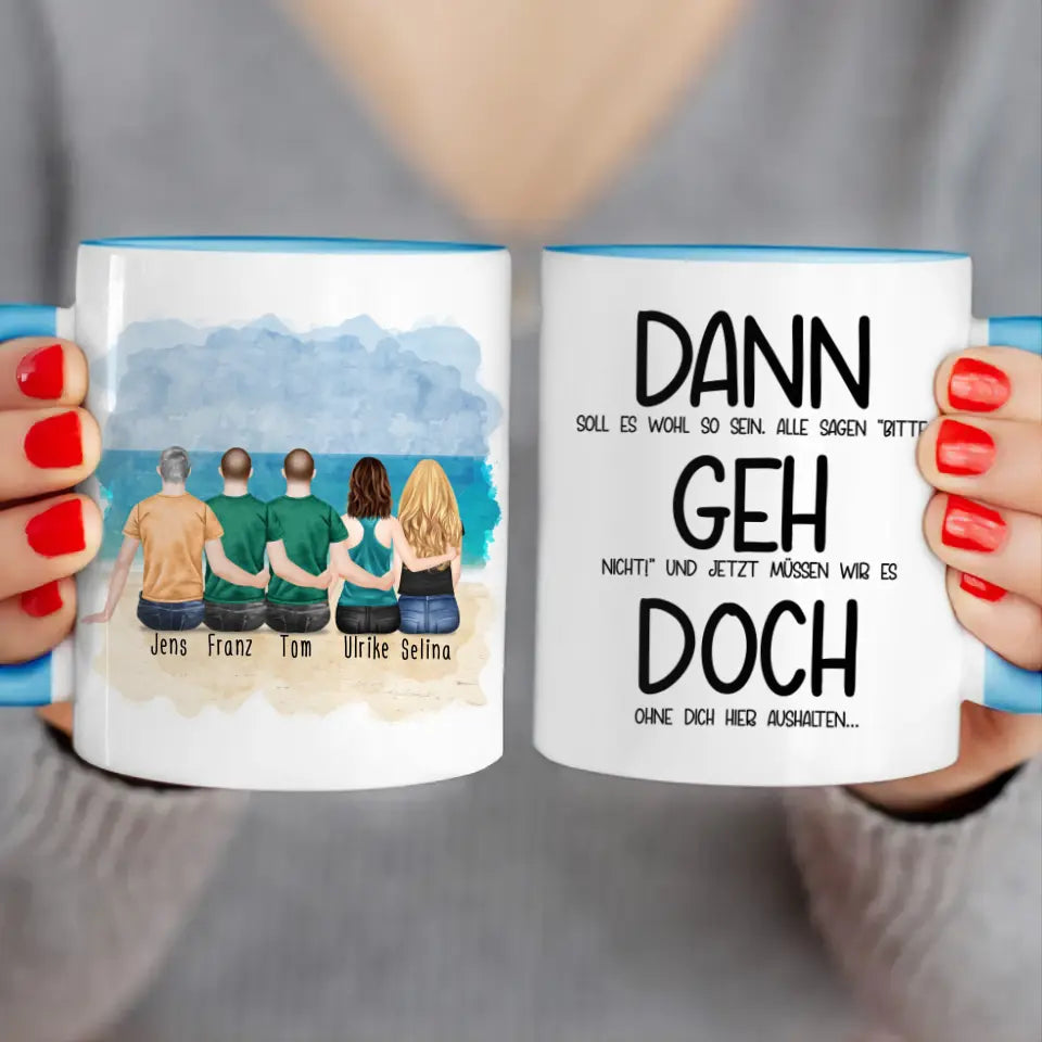 Personalisierte Tasse Kollegen (2 Frauen + 3 Männer) - Abschiedsgeschenk