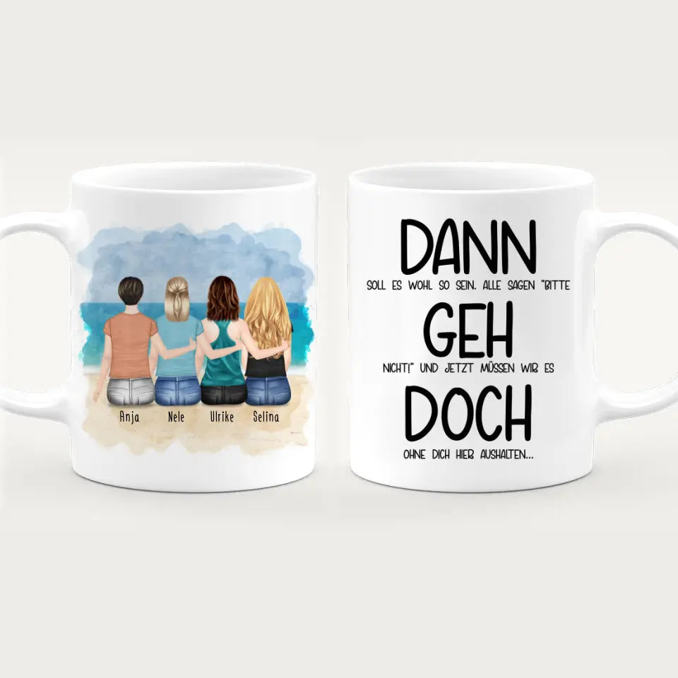 Personalisierte Tasse Kollegen (4 Frauen) - Abschiedsgeschenk