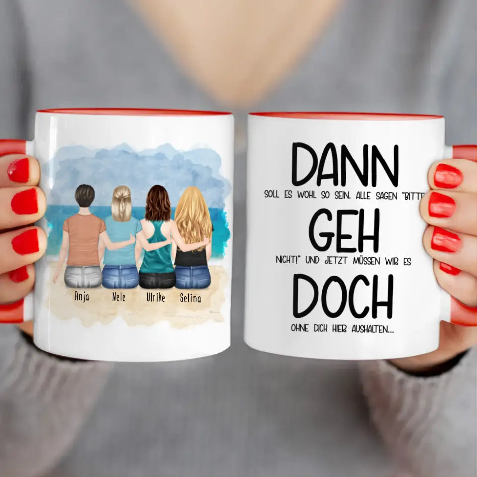 Personalisierte Tasse Kollegen (4 Frauen) - Abschiedsgeschenk