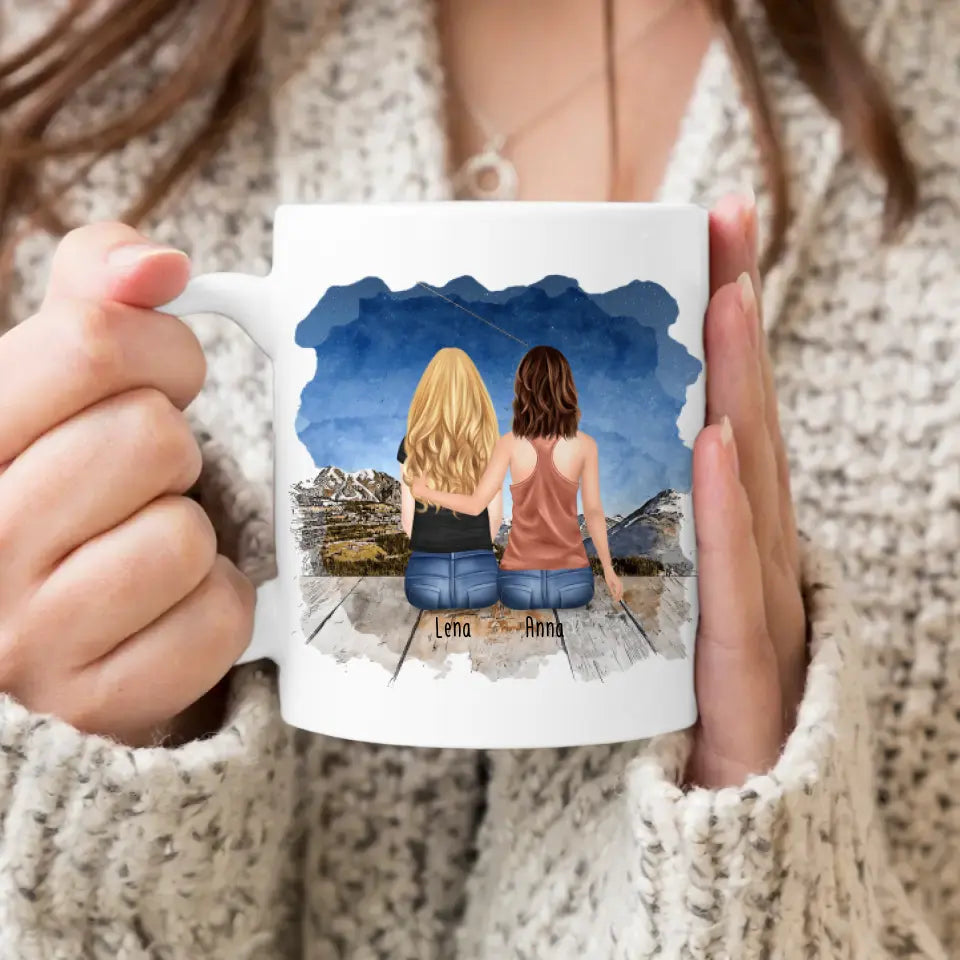 Personalisierte Tasse Kollegen (2 Frauen) - Abschiedsgeschenk