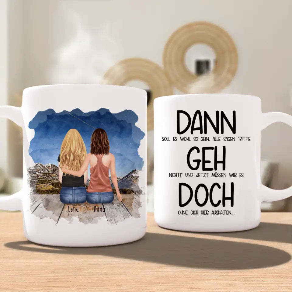 Personalisierte Tasse Kollegen (2 Frauen) - Abschiedsgeschenk