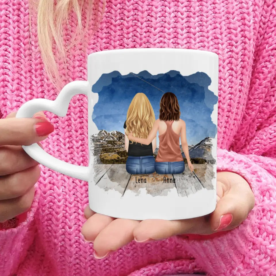 Personalisierte Tasse Kollegen (2 Frauen) - Abschiedsgeschenk