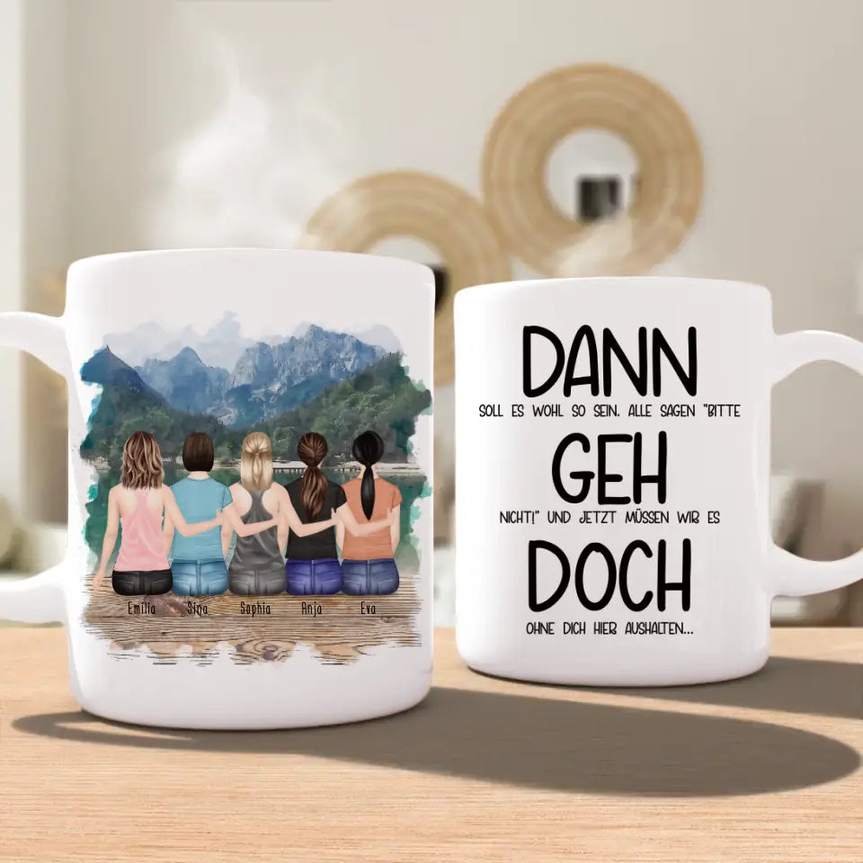 Personalisierte Tasse Kollegen (5 Frauen) - Abschiedsgeschenk