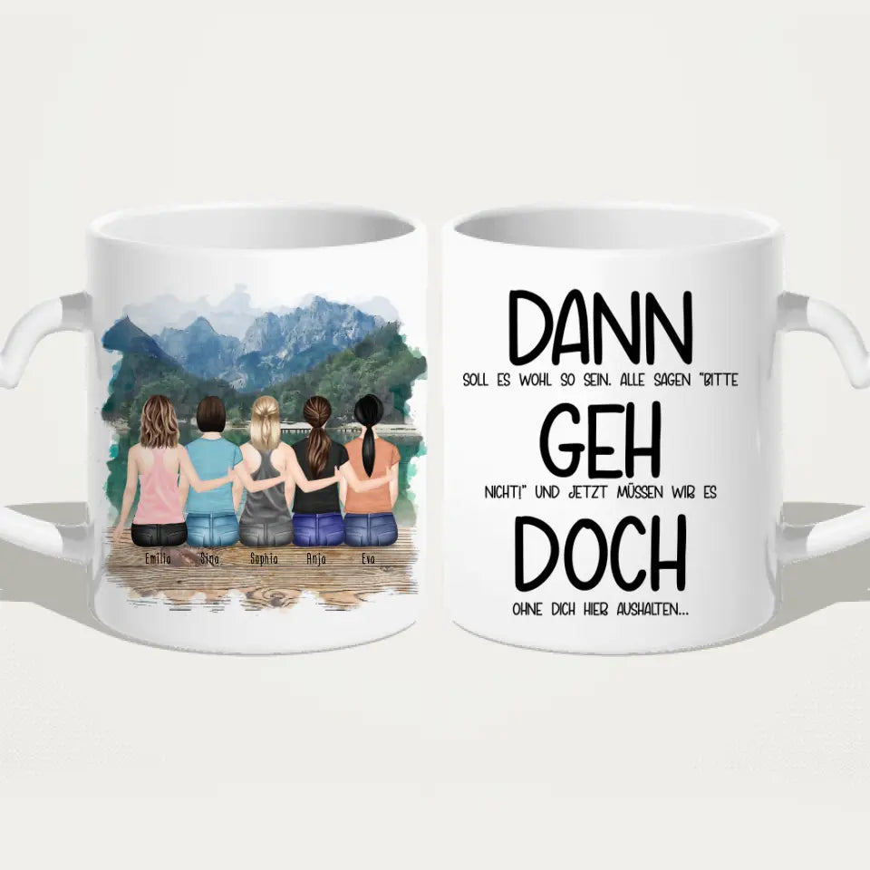 Personalisierte Tasse Kollegen (5 Frauen) - Abschiedsgeschenk