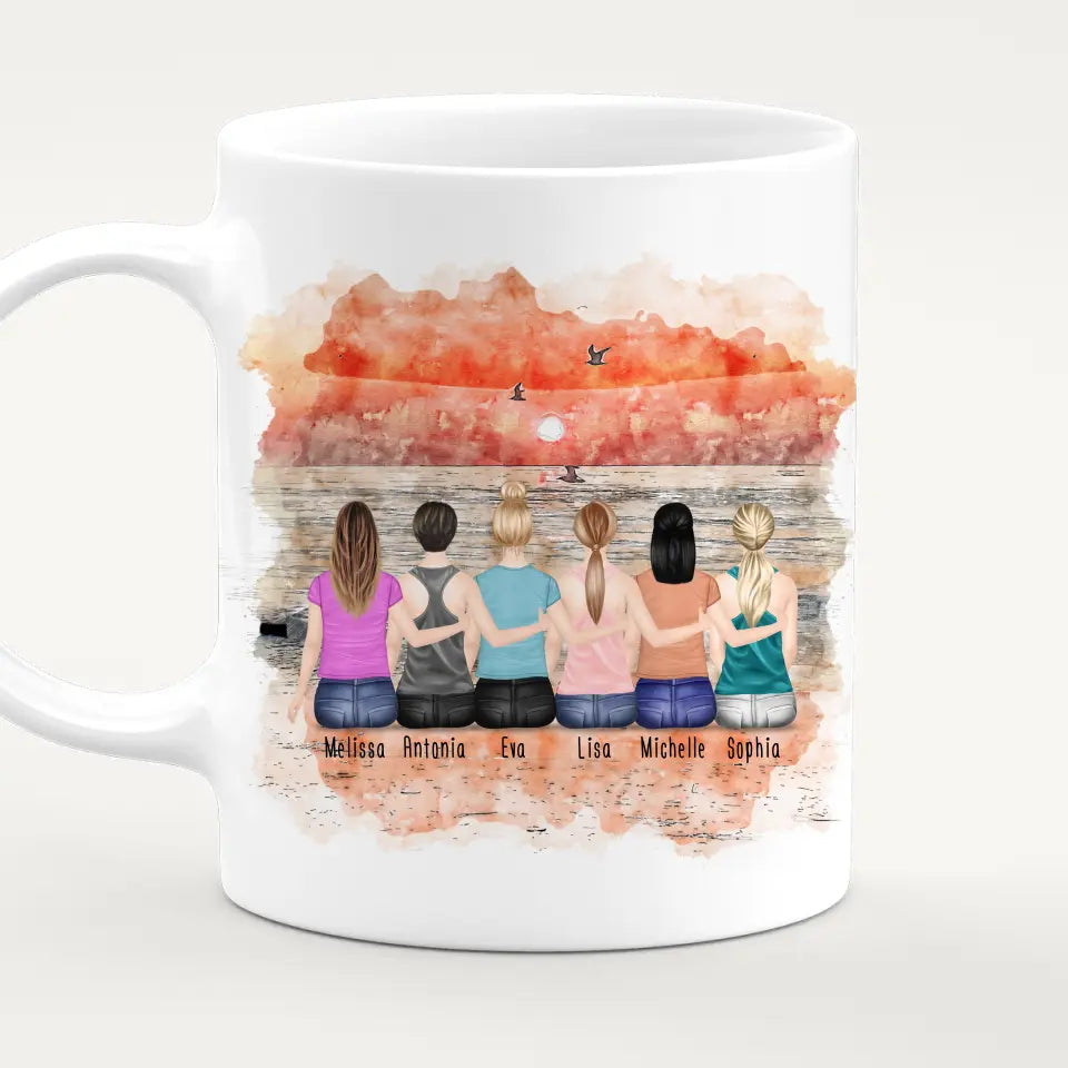 Personalisierte Tasse Kollegen (6 Frauen) - Abschiedsgeschenk