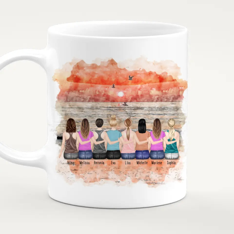 Personalisierte Tasse Kollegen (8 Frauen) - Abschiedsgeschenk