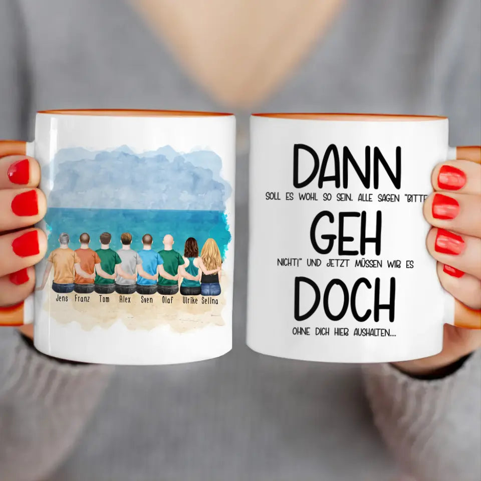 Personalisierte Tasse Kollegen (2 Frauen + 6 Männer) - Abschiedsgeschenk