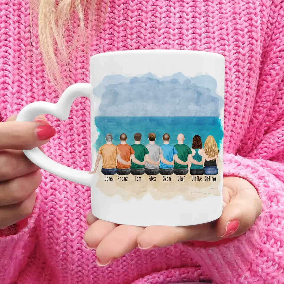 Personalisierte Tasse Kollegen (2 Frauen + 6 Männer) - Abschiedsgeschenk