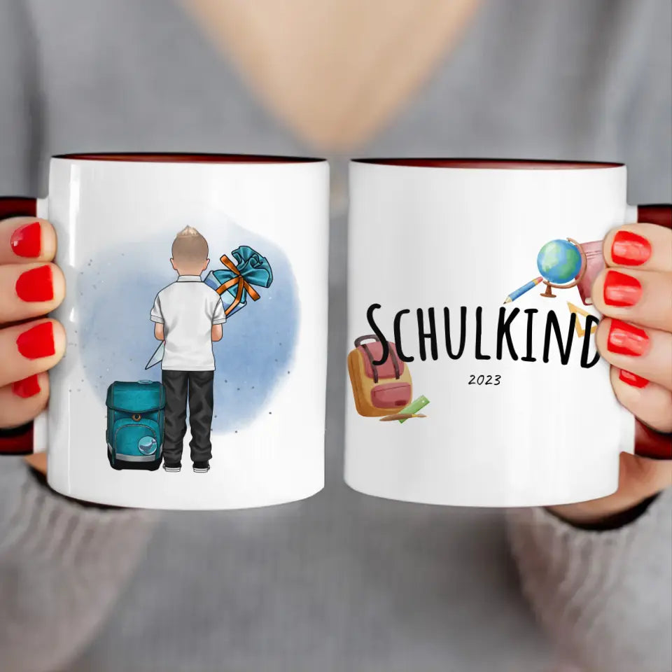 Personalisierte Tasse - Geschenk zur Einschulung (1 Junge)