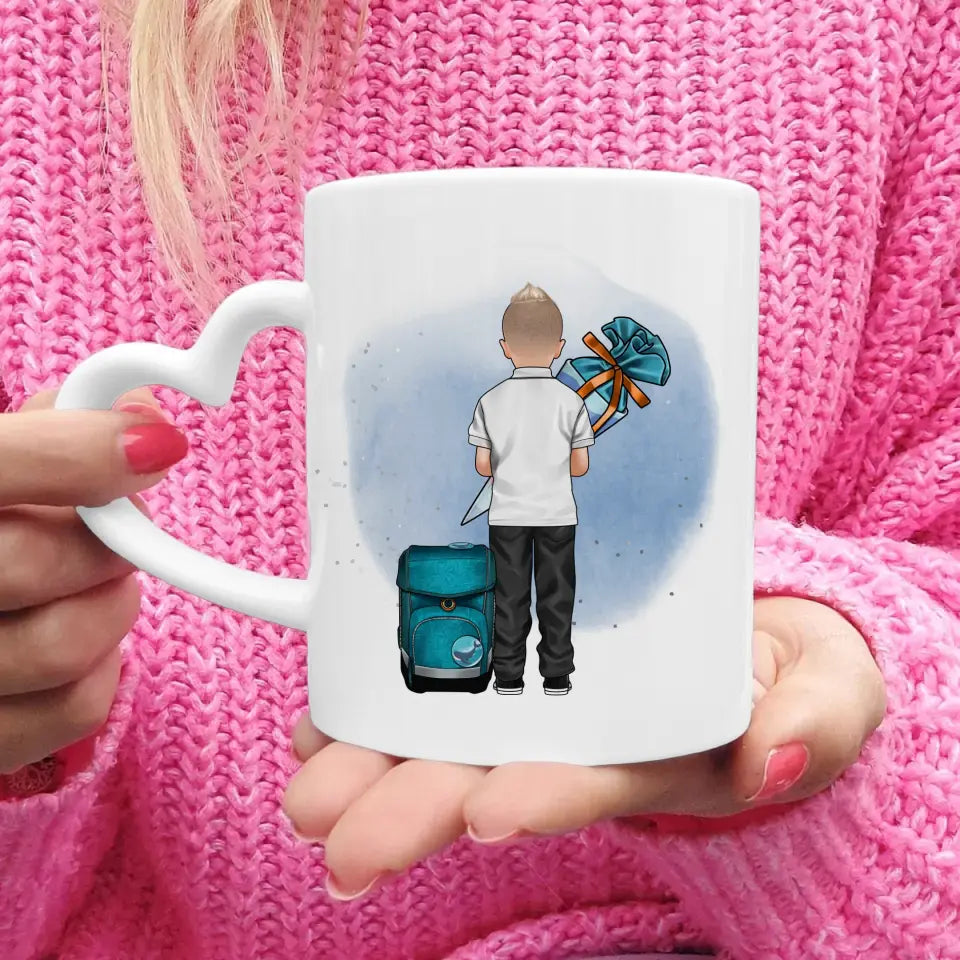 Personalisierte Tasse - Geschenk zur Einschulung (1 Junge)