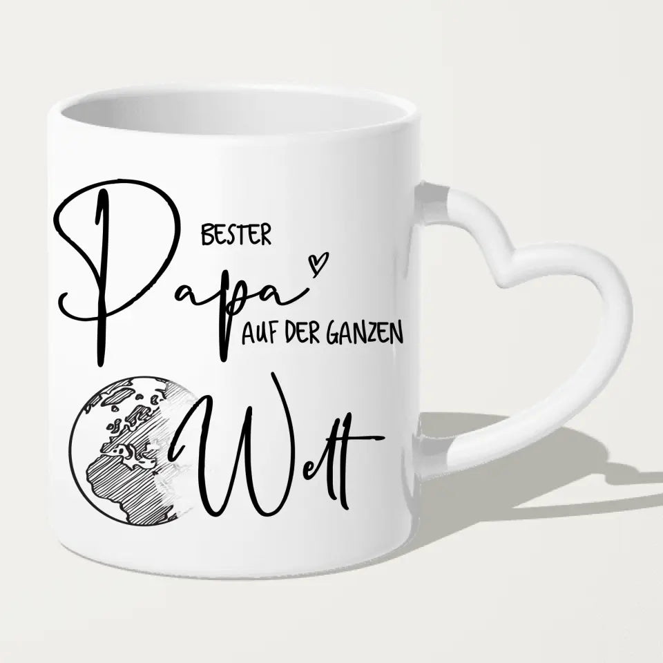 Personalisierte Tasse mit Papa + Tochter (stehend)