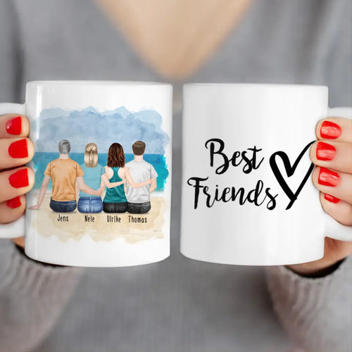 Personalisierte Tasse - Beste Freunde (2 Frauen + 2 Männer)